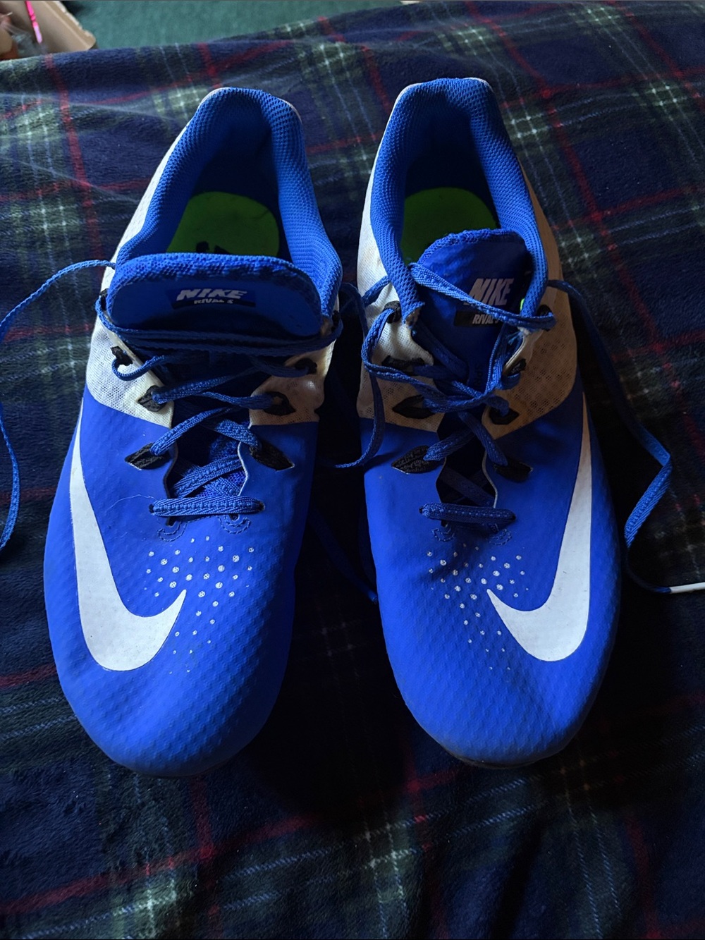 Nike Kids Blue and White running Spikes